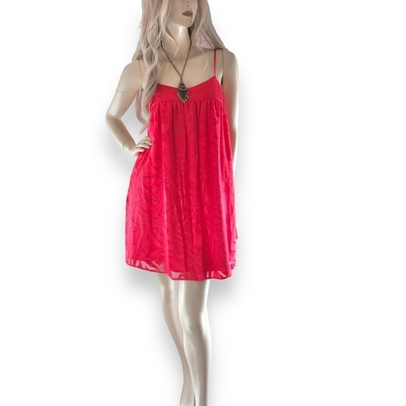 Arden B Red Silk Blend Babydoll Mini Dress Size Small – NWT - Picture 3 of 11